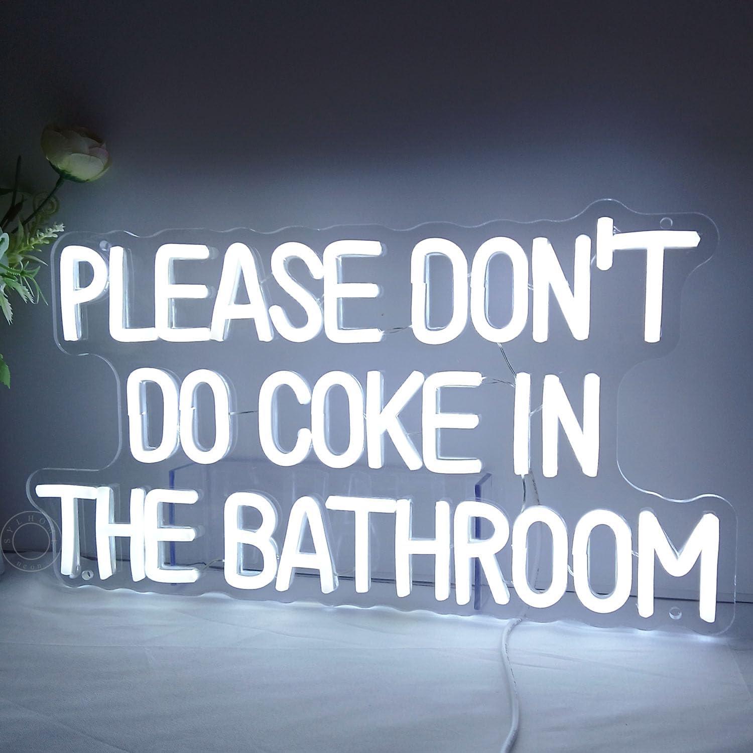 Letrero de Neón SYLHOME 'No Hagas Coca en el Baño' 42.9x23.4cm