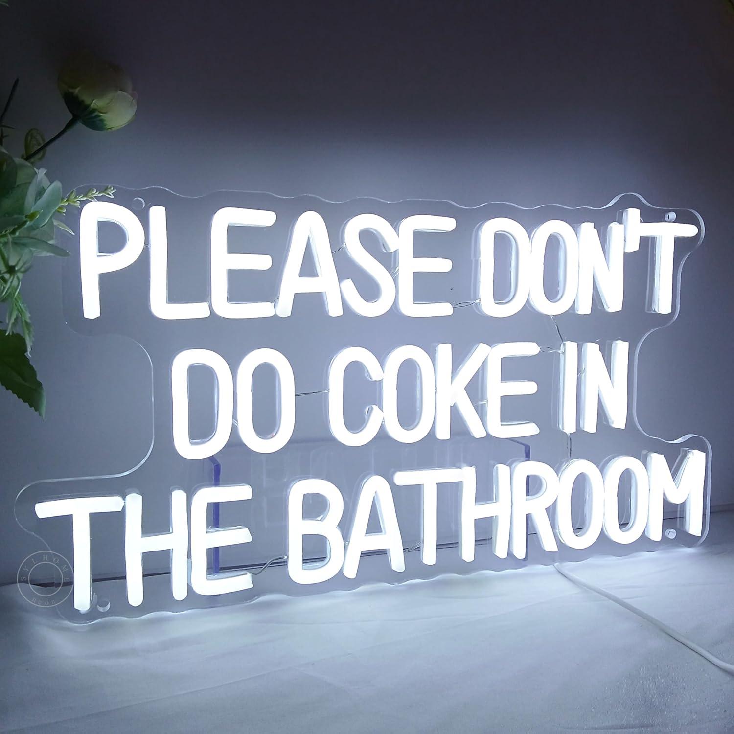 Letrero de Neón SYLHOME 'No Hagas Coca en el Baño' 42.9x23.4cm