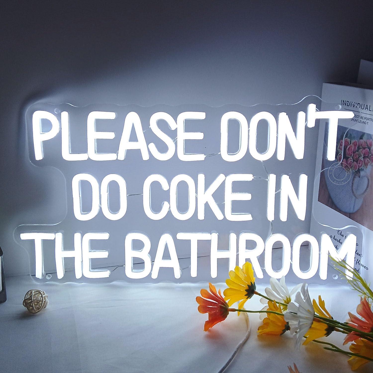 Letrero de Neón SYLHOME 'No Hagas Coca en el Baño' 42.9x23.4cm