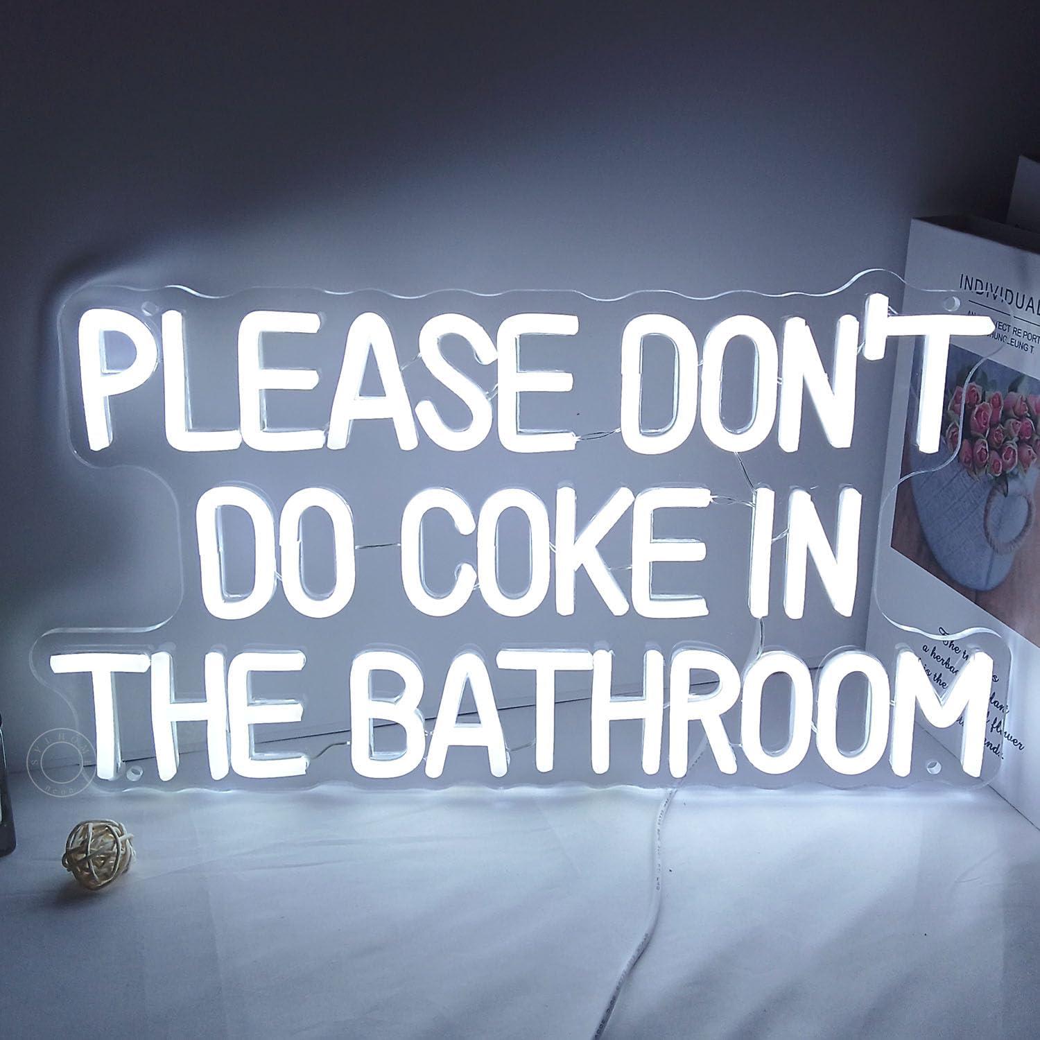 Letrero de Neón SYLHOME 'No Hagas Coca en el Baño' 42.9x23.4cm