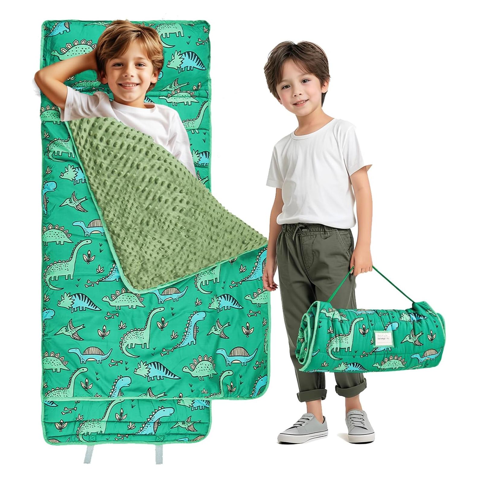 Colchoneta para Siesta KingCheer Dinosaurio Verde 139.7x53.3cm