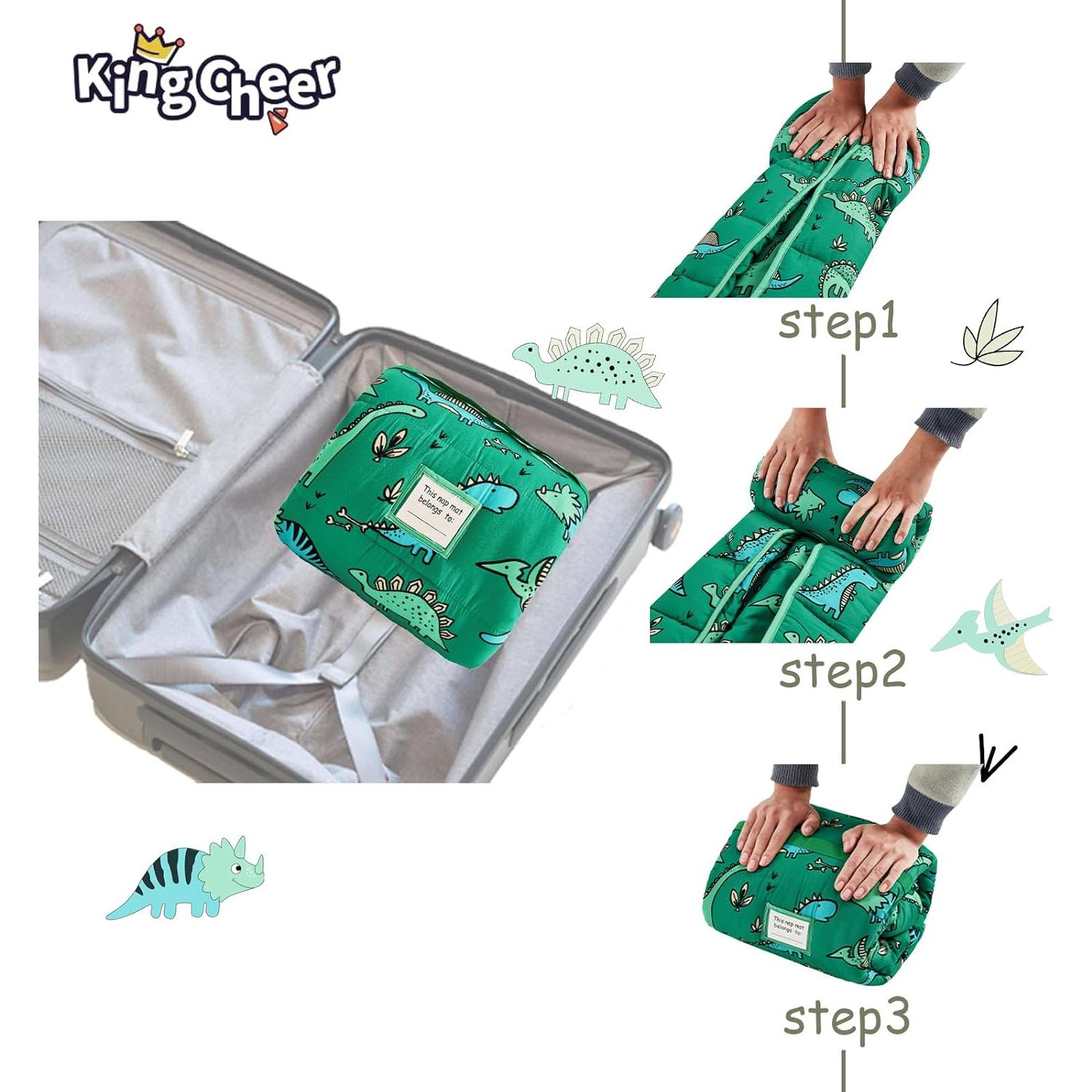 Colchoneta para Siesta KingCheer Dinosaurio Verde 139.7x53.3cm