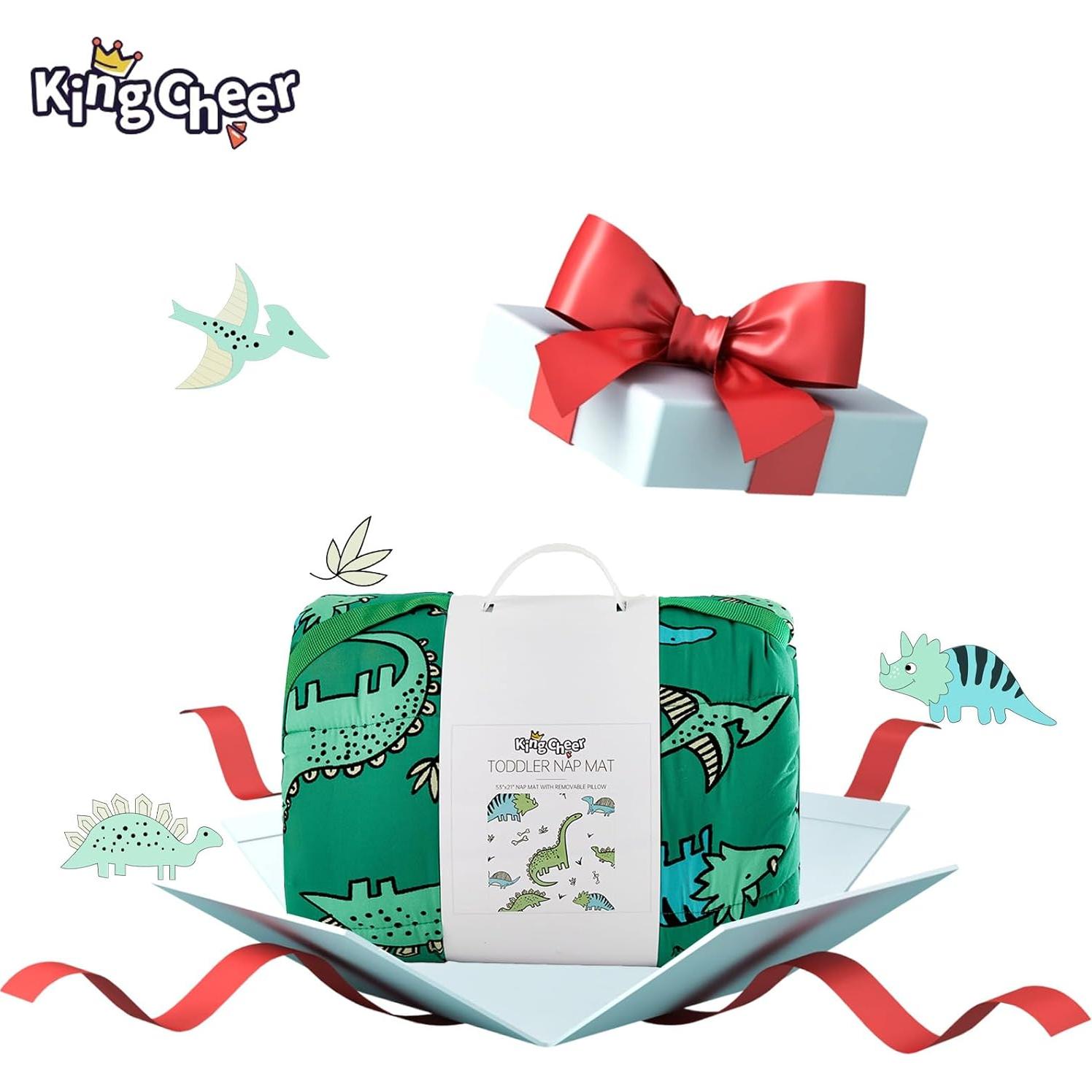 Colchoneta para Siesta KingCheer Dinosaurio Verde 139.7x53.3cm