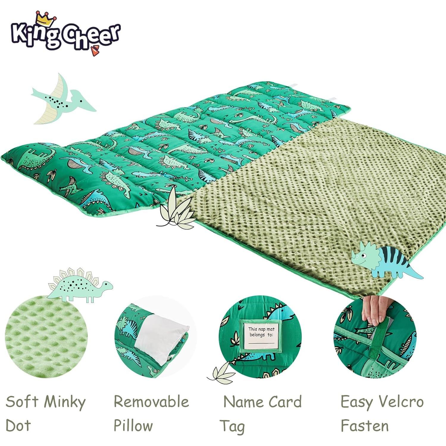 Colchoneta para Siesta KingCheer Dinosaurio Verde 139.7x53.3cm