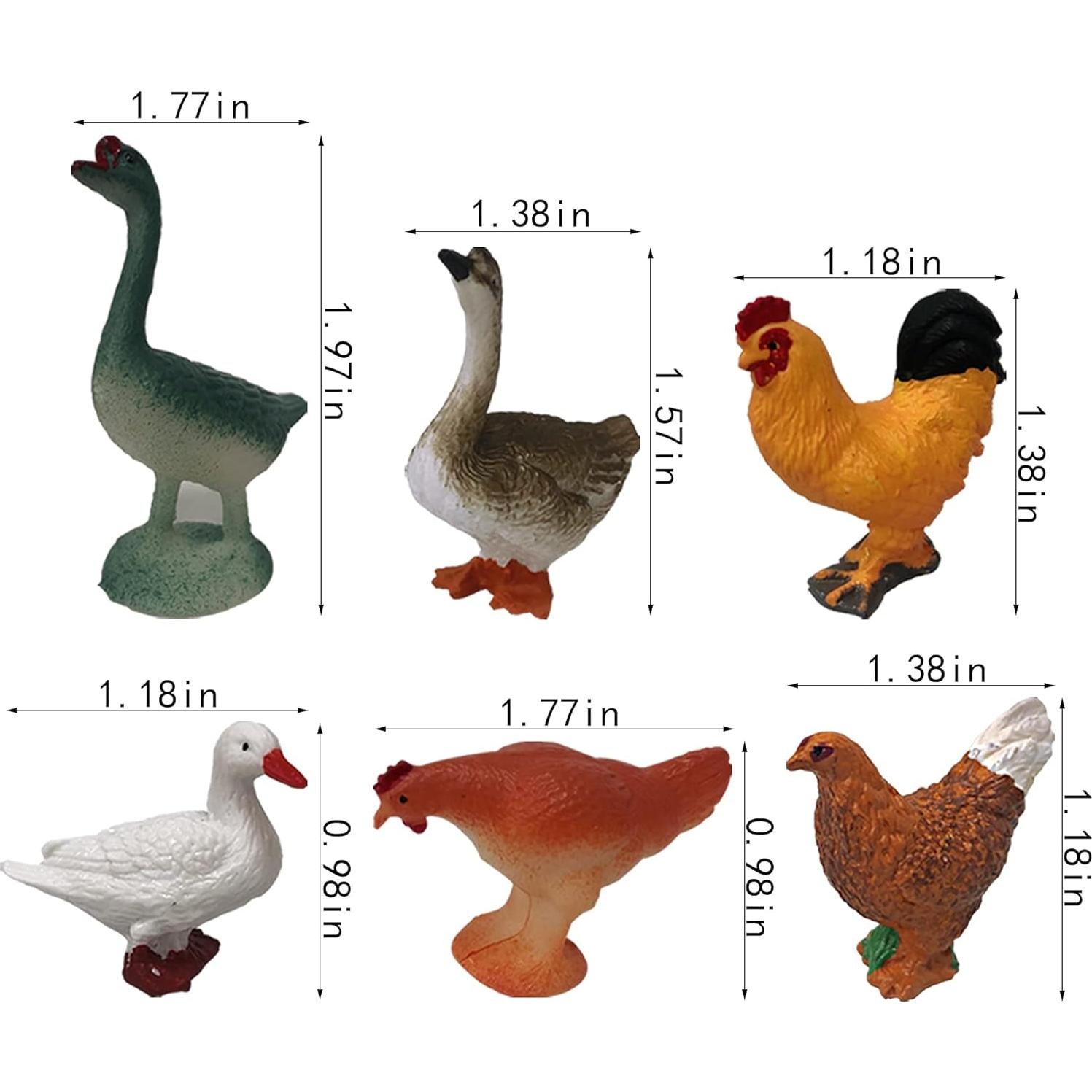 24 Mini Figuras de Animales de Granja PPXMEEUDC 3-6,6 cm