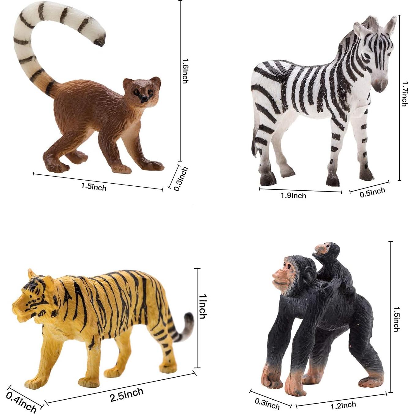 Conjunto de Figuras de Animales Realistas 24 Pcs Kunyida