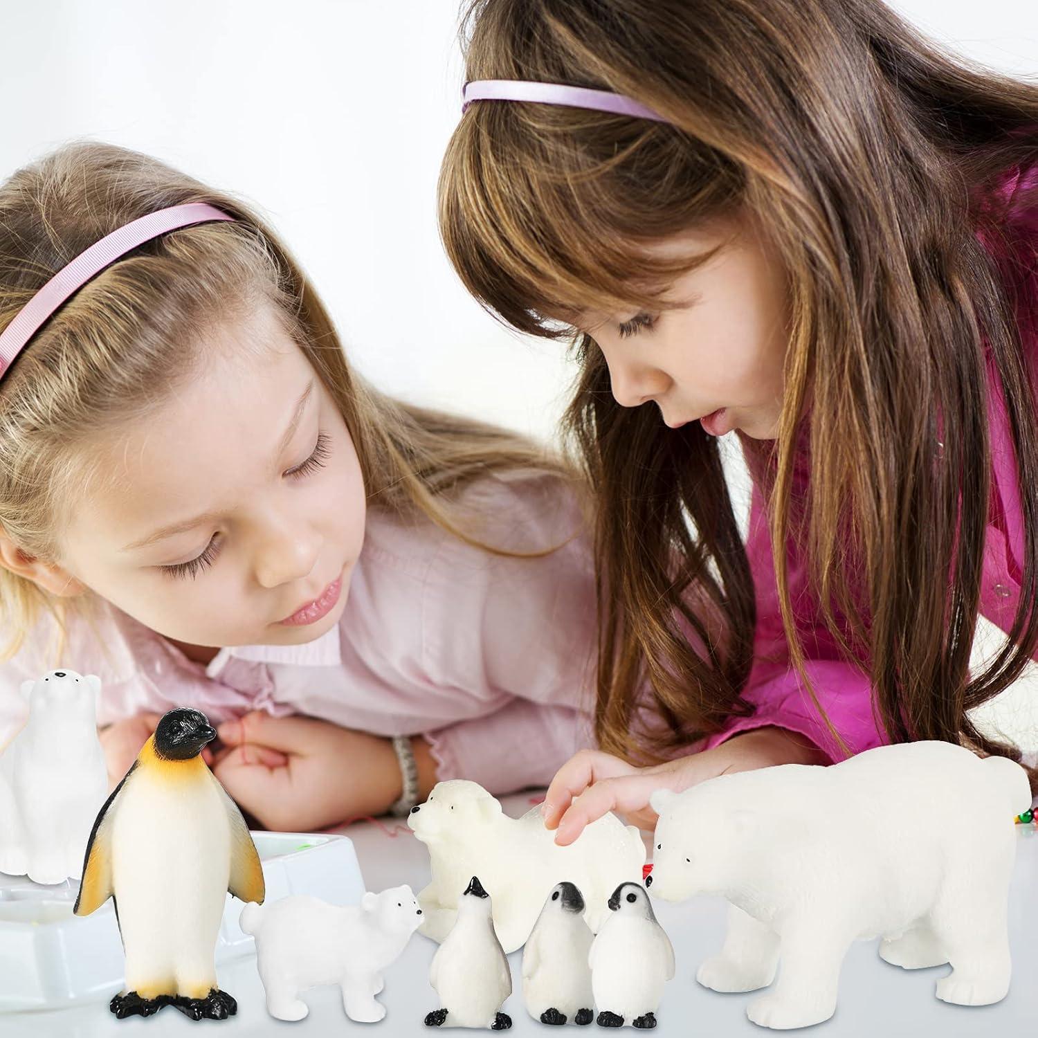 Kasyat 16 Figuras Animales Polares Juguetes Educativos 4.5 cm