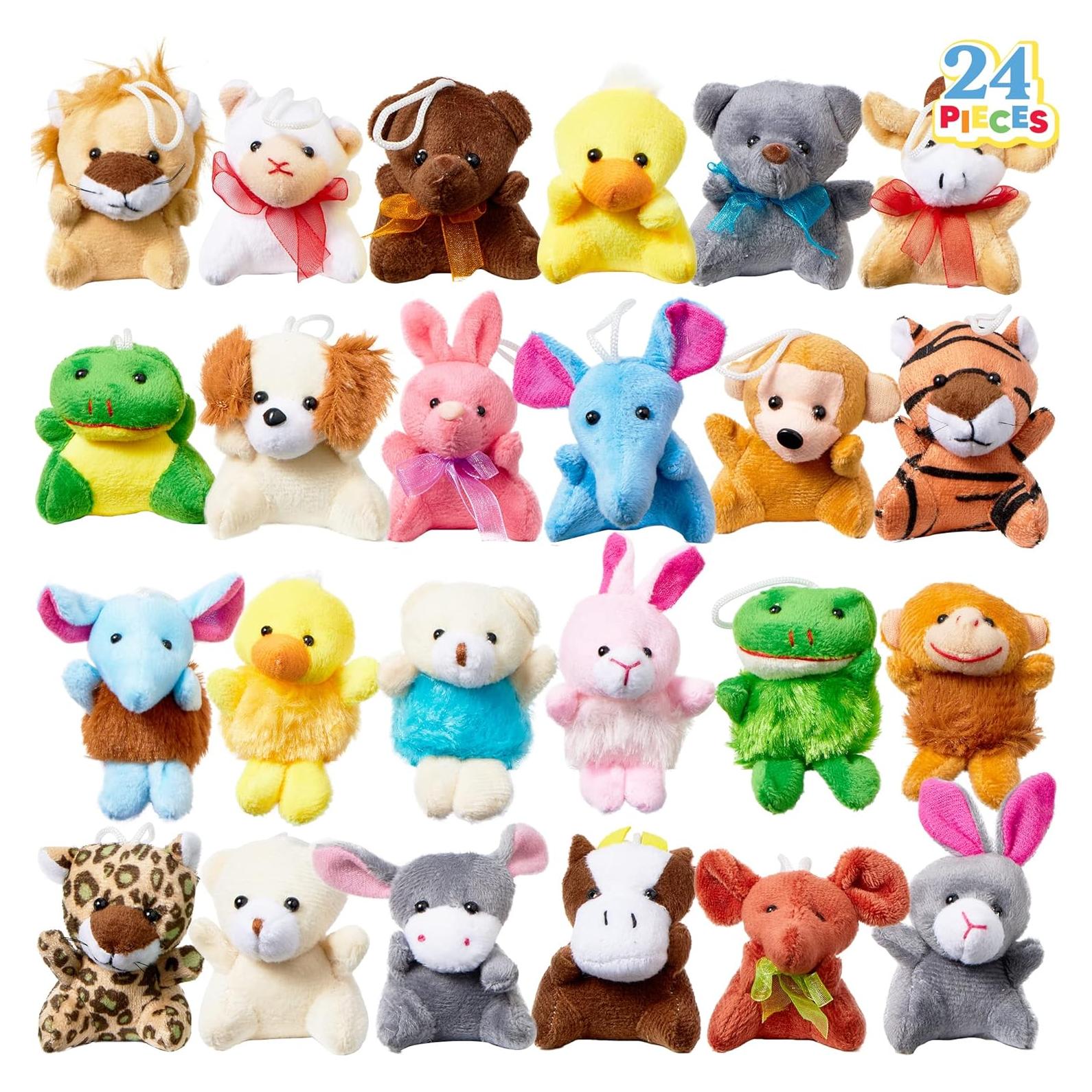 JOYIN 24 Mini Peluches de Animales Surtidos 6.4-7.6 cm