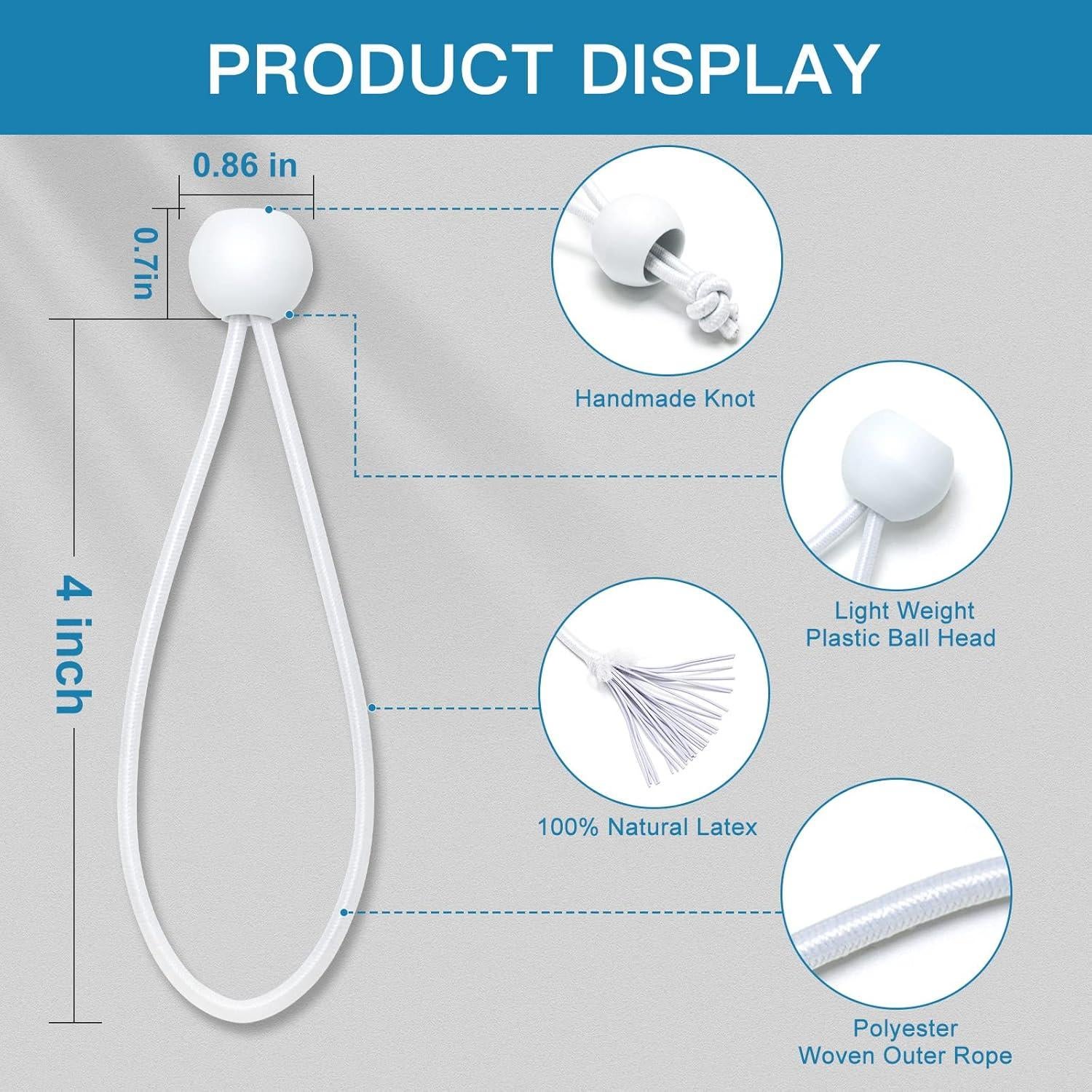 Cuerdas Bungee Kinzomor 10 cm 100 PCS Alta Resistencia