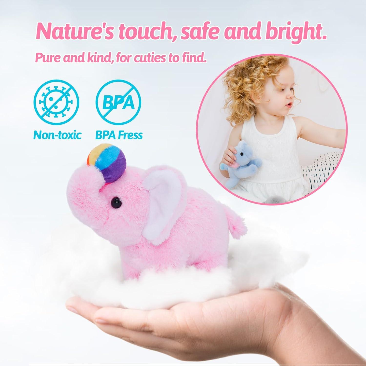 Set de Juguetes de Peluche OUOZZZ Elefante Interactivo 4 Piezas