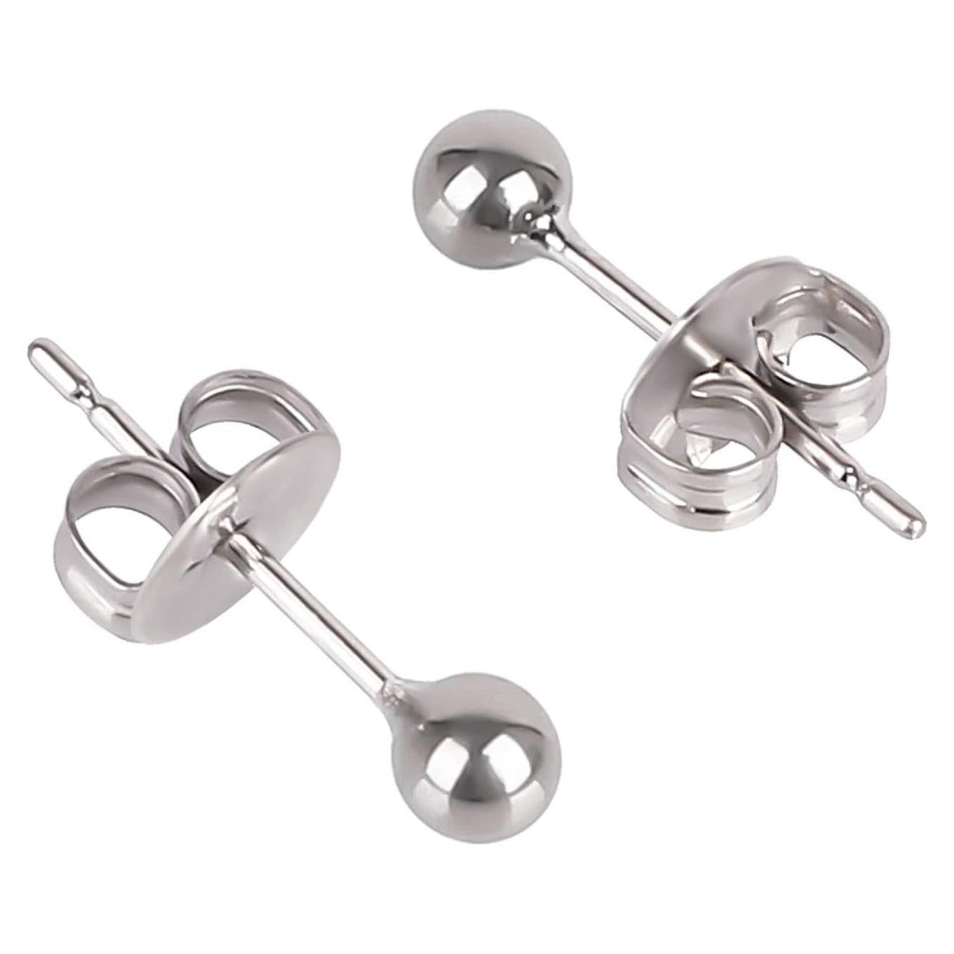 Pendientes de perno de titanio hipoalergénicos 3mm y 4mm