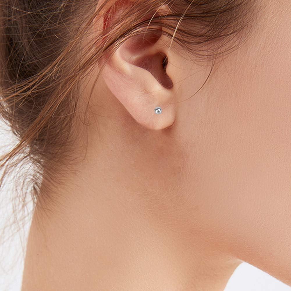 Pendientes de perno de titanio hipoalergénicos 3mm y 4mm