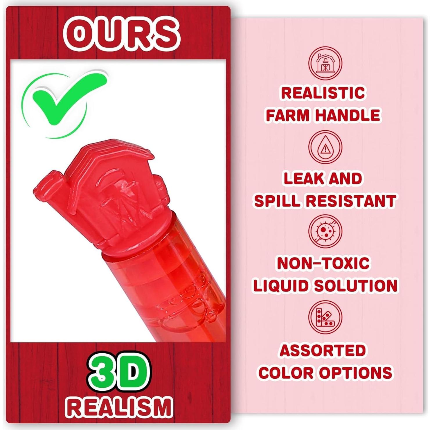 32 Varitas de Burbujas de Animales de Granja JASNKKONT