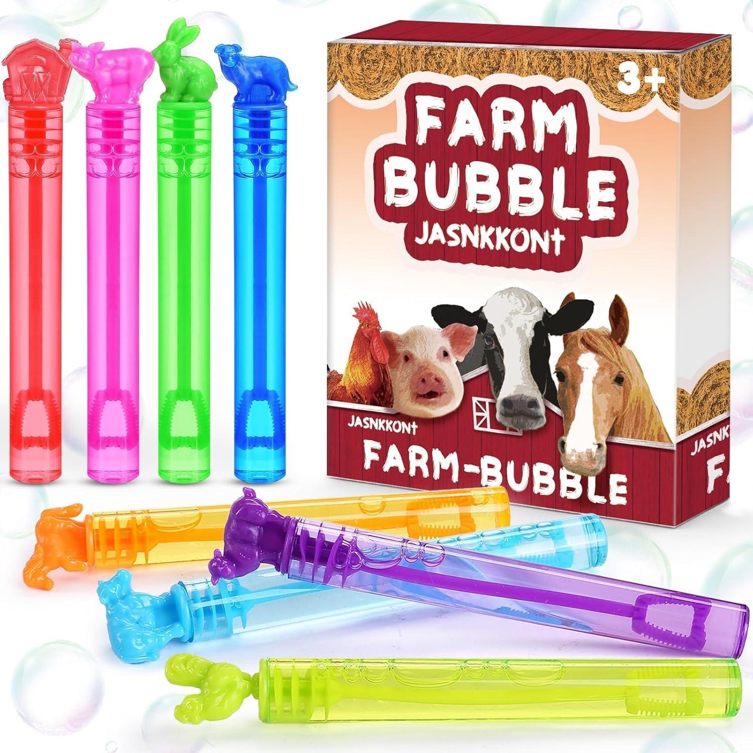 32 Varitas de Burbujas de Animales de Granja JASNKKONT