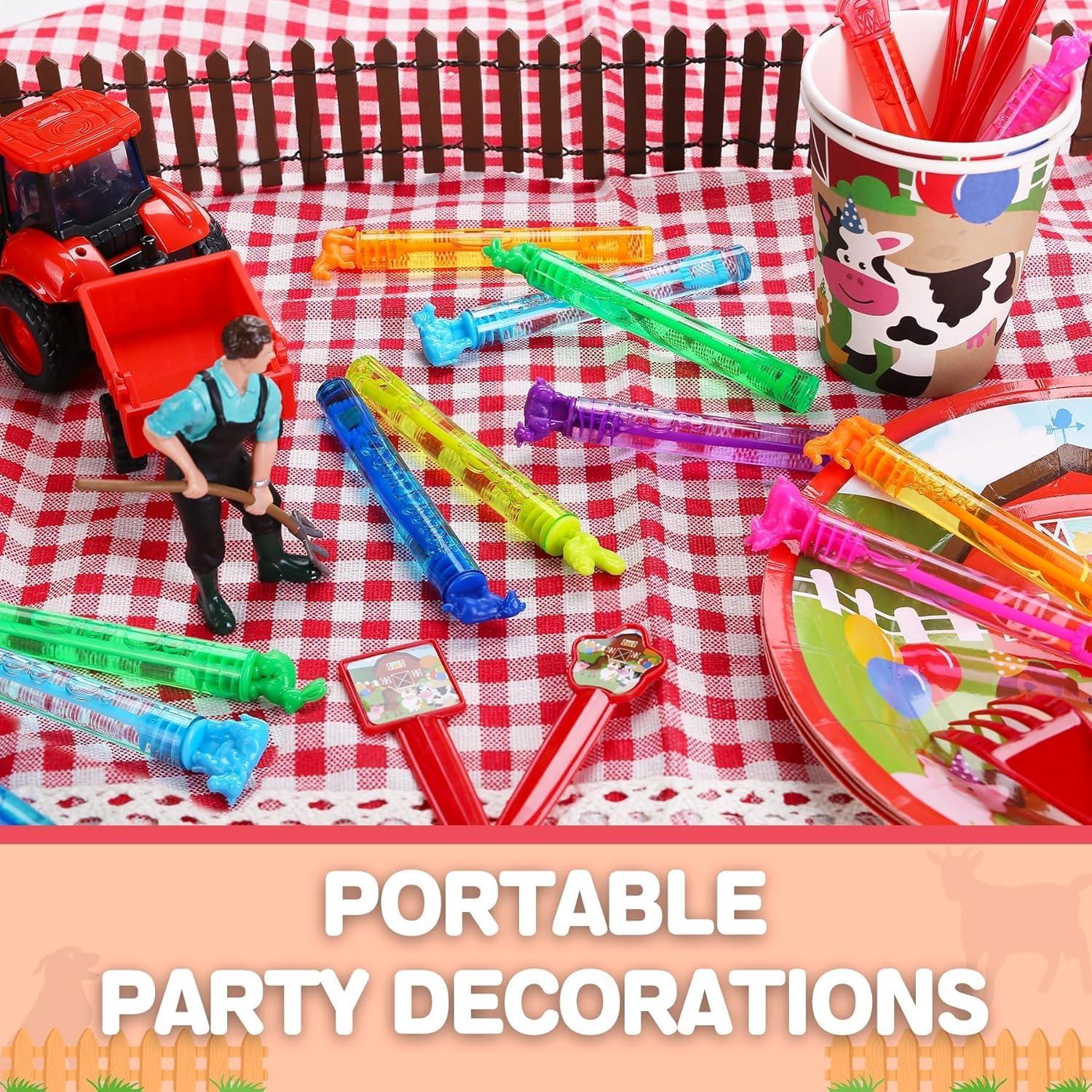 32 Varitas de Burbujas de Animales de Granja JASNKKONT