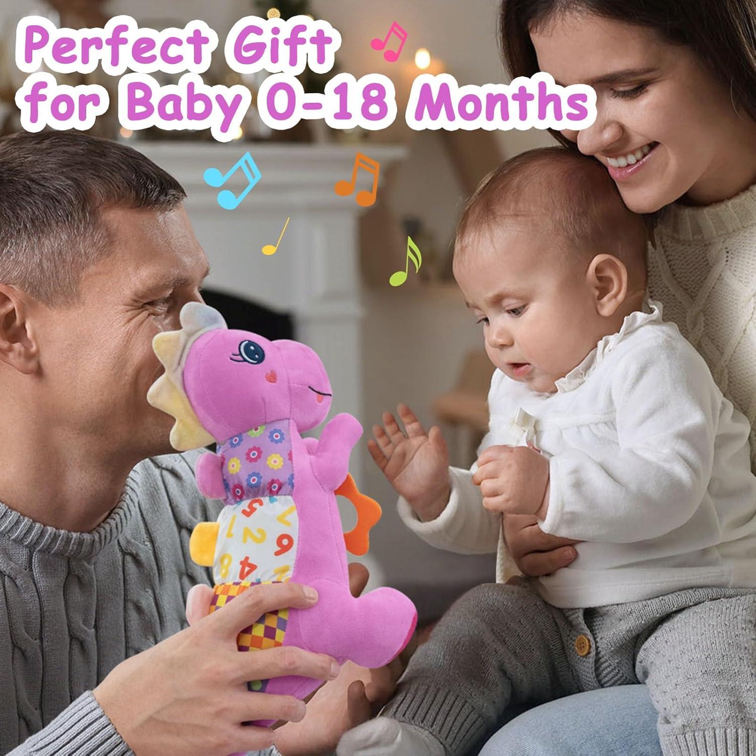 Juguete de Peluche Dinosaurio Musical Bebé 0-12 Meses Púrpura