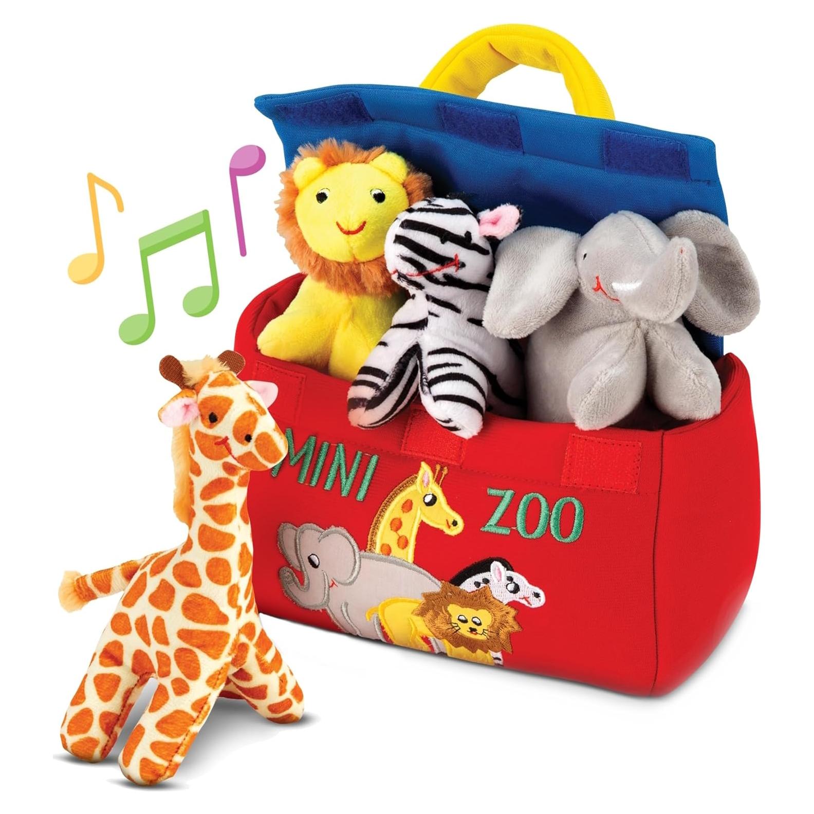 Juego de Mini Zoo de Peluche Bundaloo - 4 Animales Interactivos