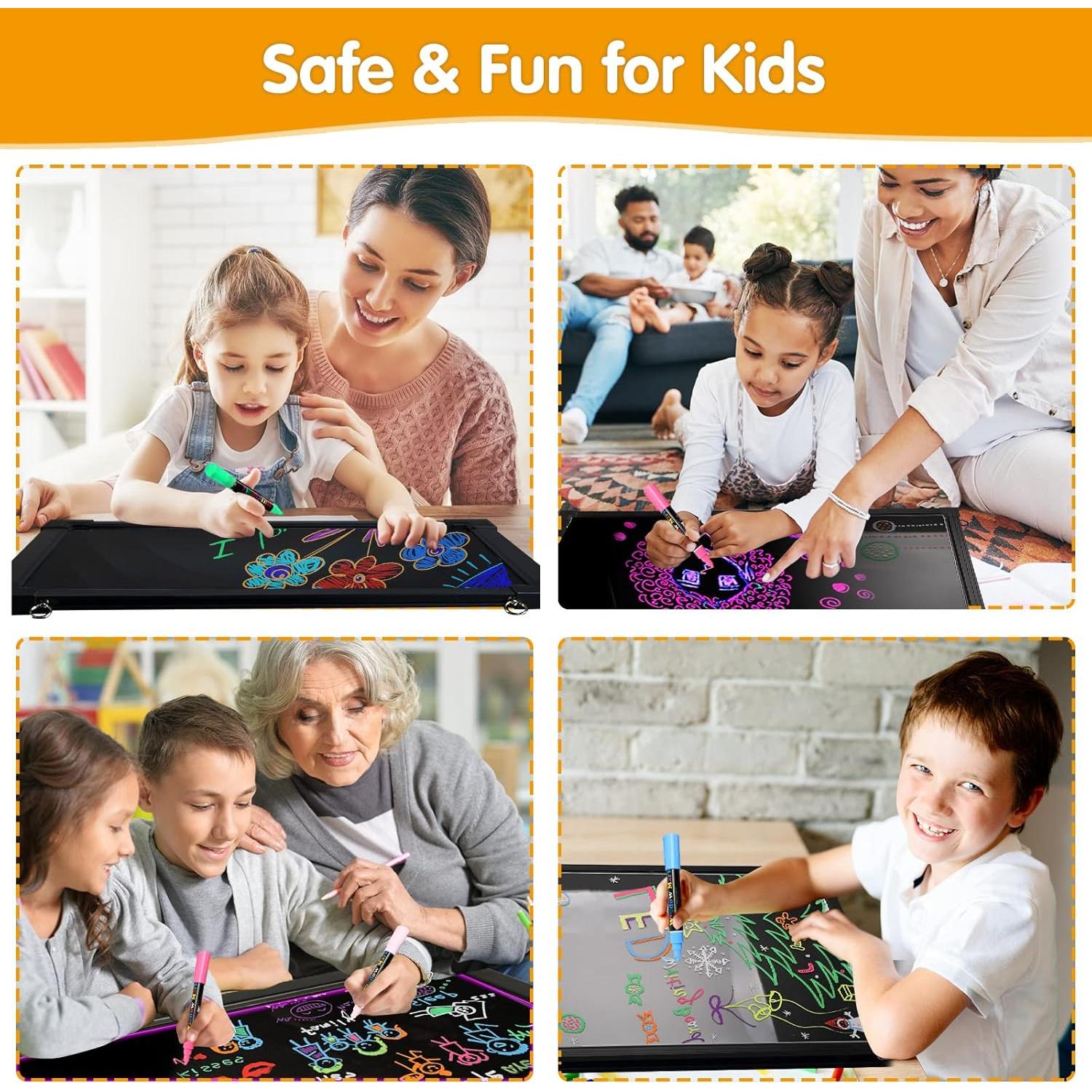 Tablero LED Borrable Slsy 40.6x30.5cm con 8 Marcadores