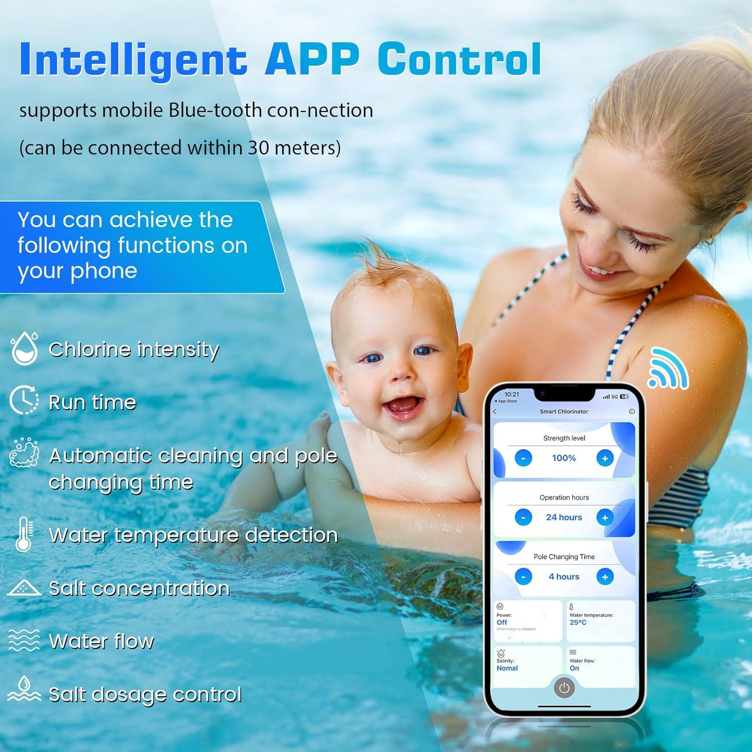 Clorador de Piscina de Agua Salada Fengind 12,000 L con App