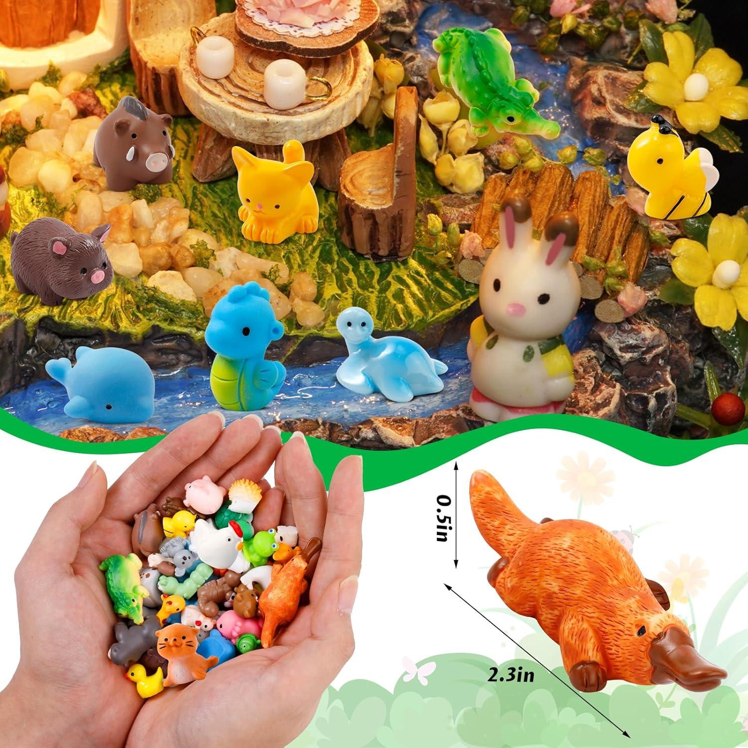 42 Piezas Mini Figuras de Animales de Resina para Decoración