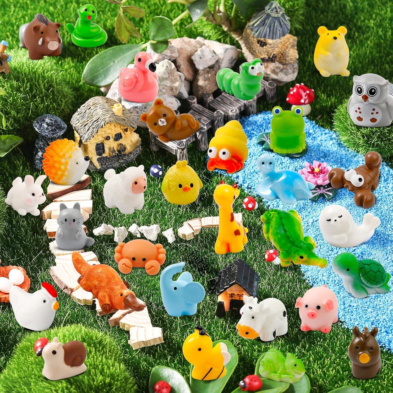 42 Piezas Mini Figuras de Animales de Resina para Decoración