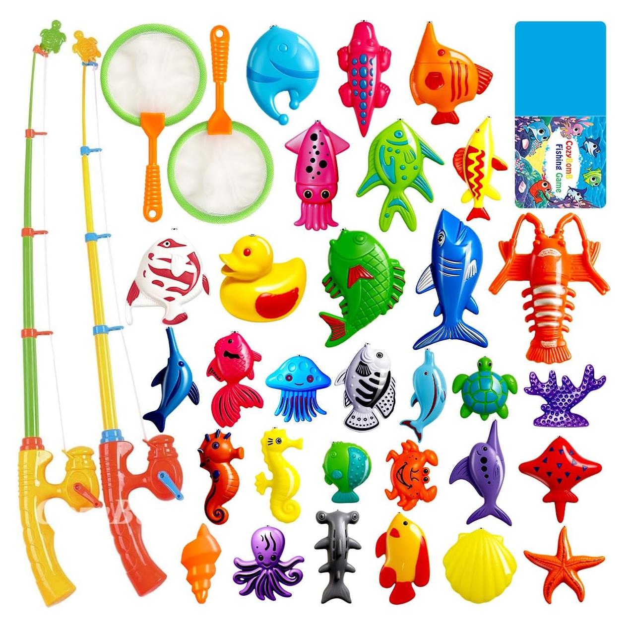 Juego de pesca magnético CozyBomB para niños 30 peces
