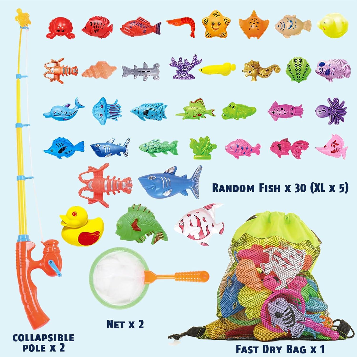 Juego de pesca magnético CozyBomB para niños 30 peces