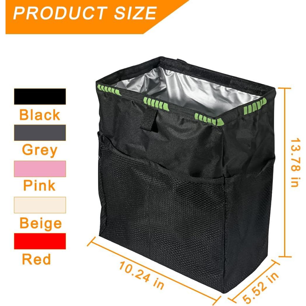 Basurero Colgante para Auto KHGUZ Beige Impermeable 0.8L