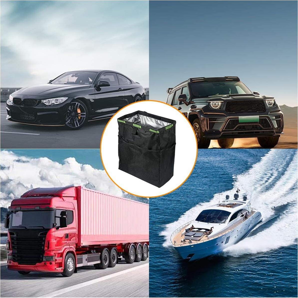 Basurero Colgante para Auto KHGUZ Beige Impermeable 0.8L