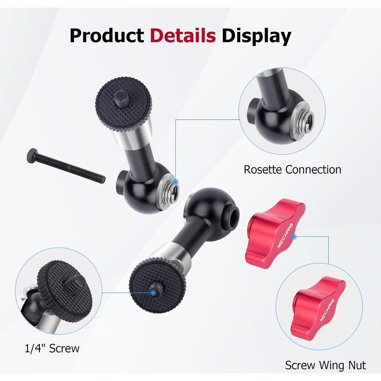 Brazo Mágico Ajustable Mechrig 7" con Zapata Fría y 1/4"