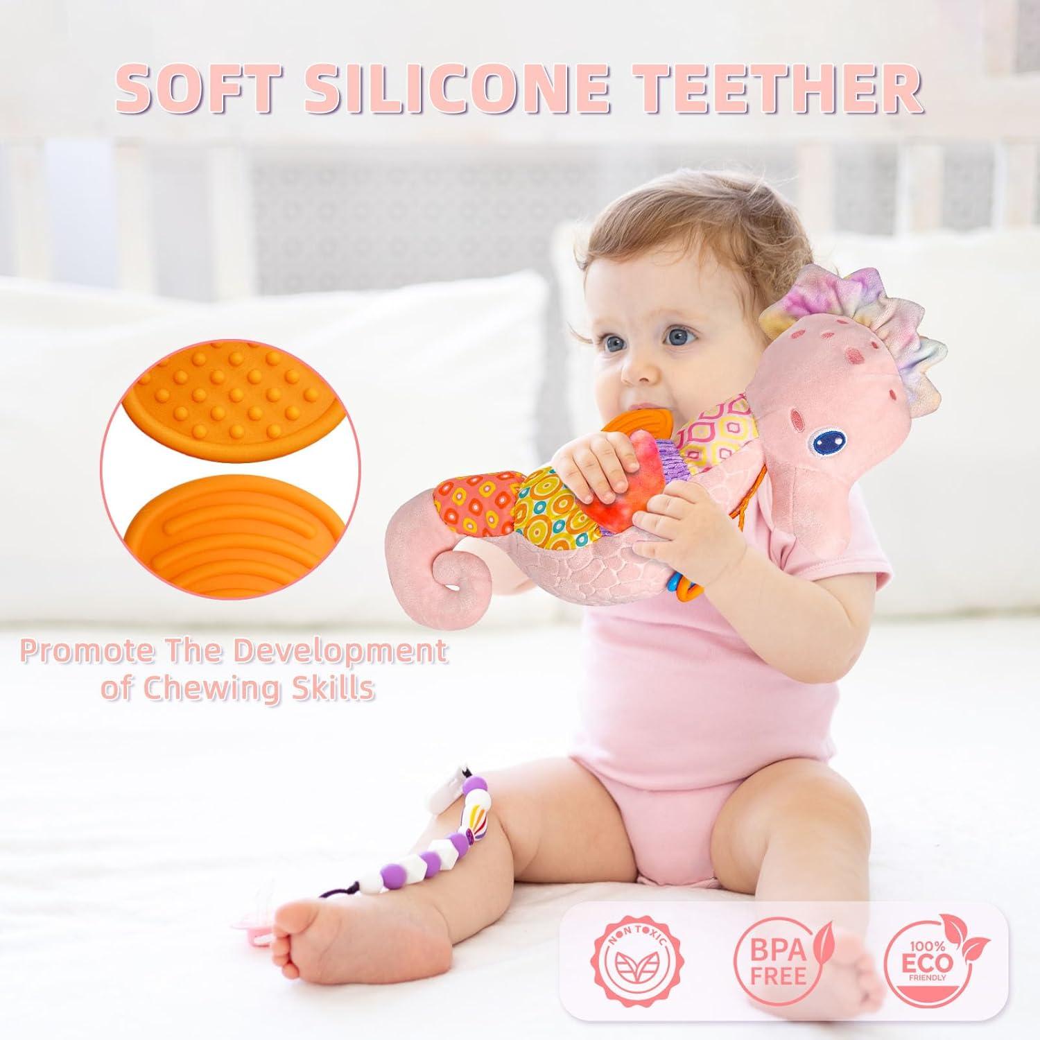 Juguete Caballito de Mar Musical Rosa para Bebés 0-12 Meses