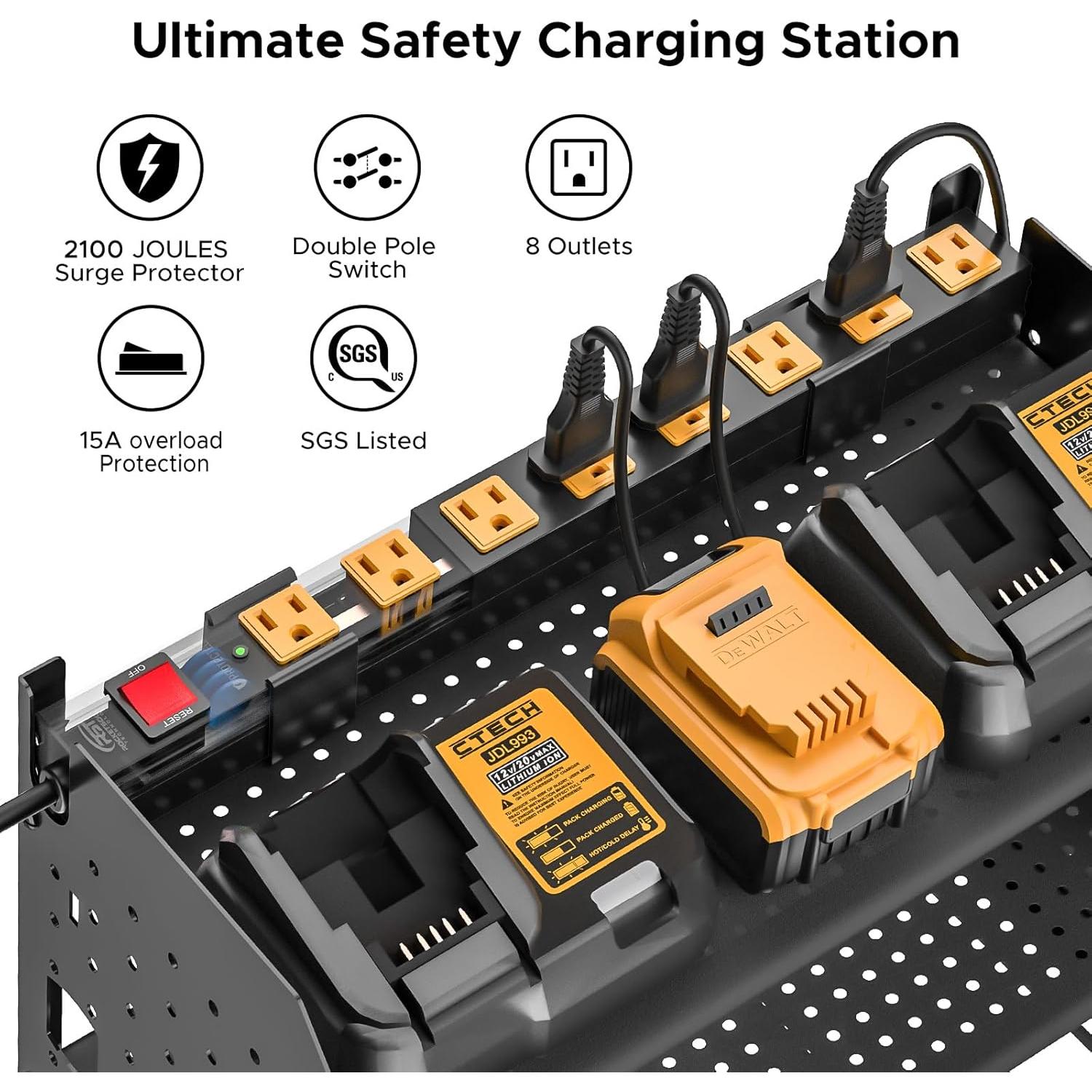 Organizador de Herramientas CRST Montaje en Pared 8 Salidas Negro