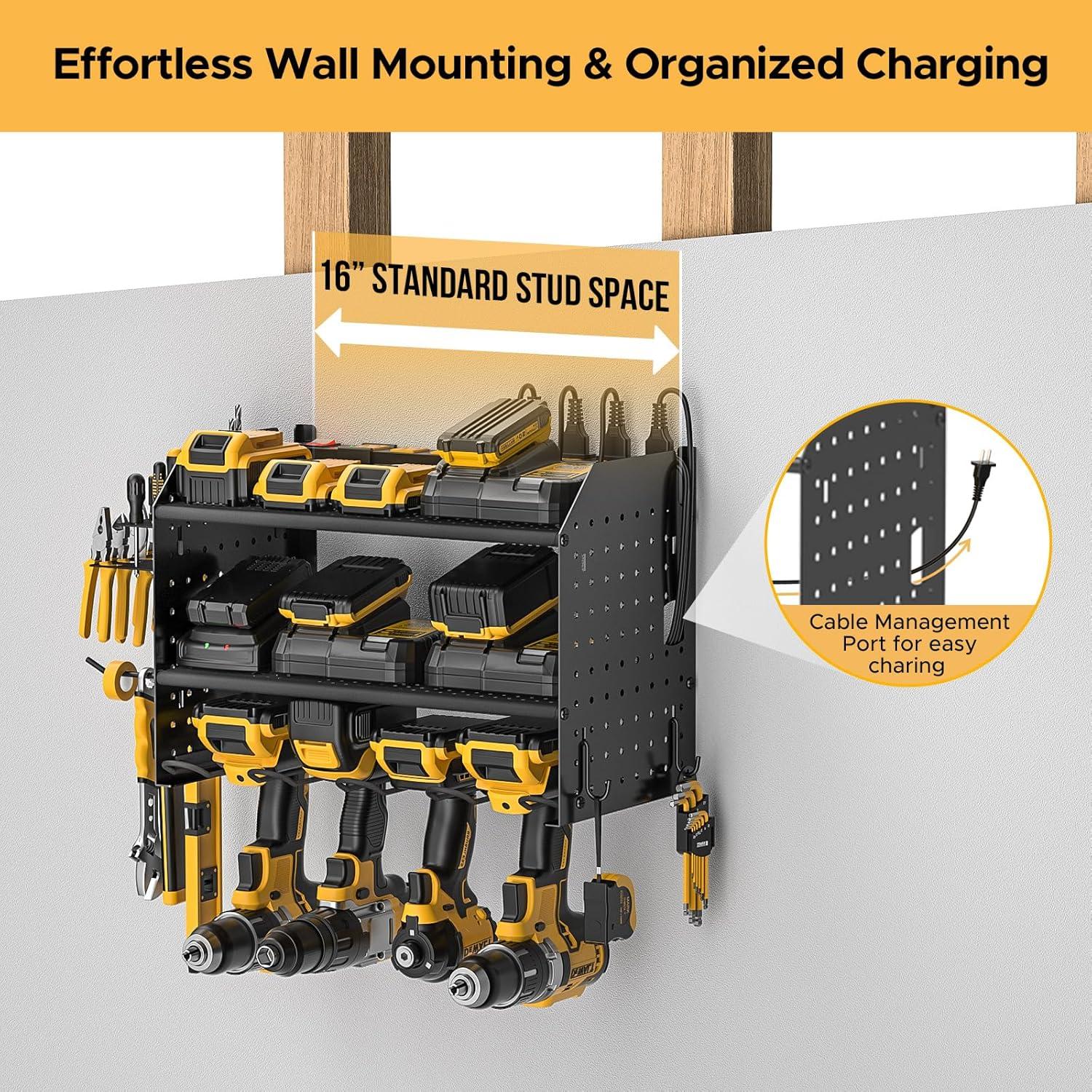 Organizador de Herramientas CRST Montaje en Pared 8 Salidas Negro