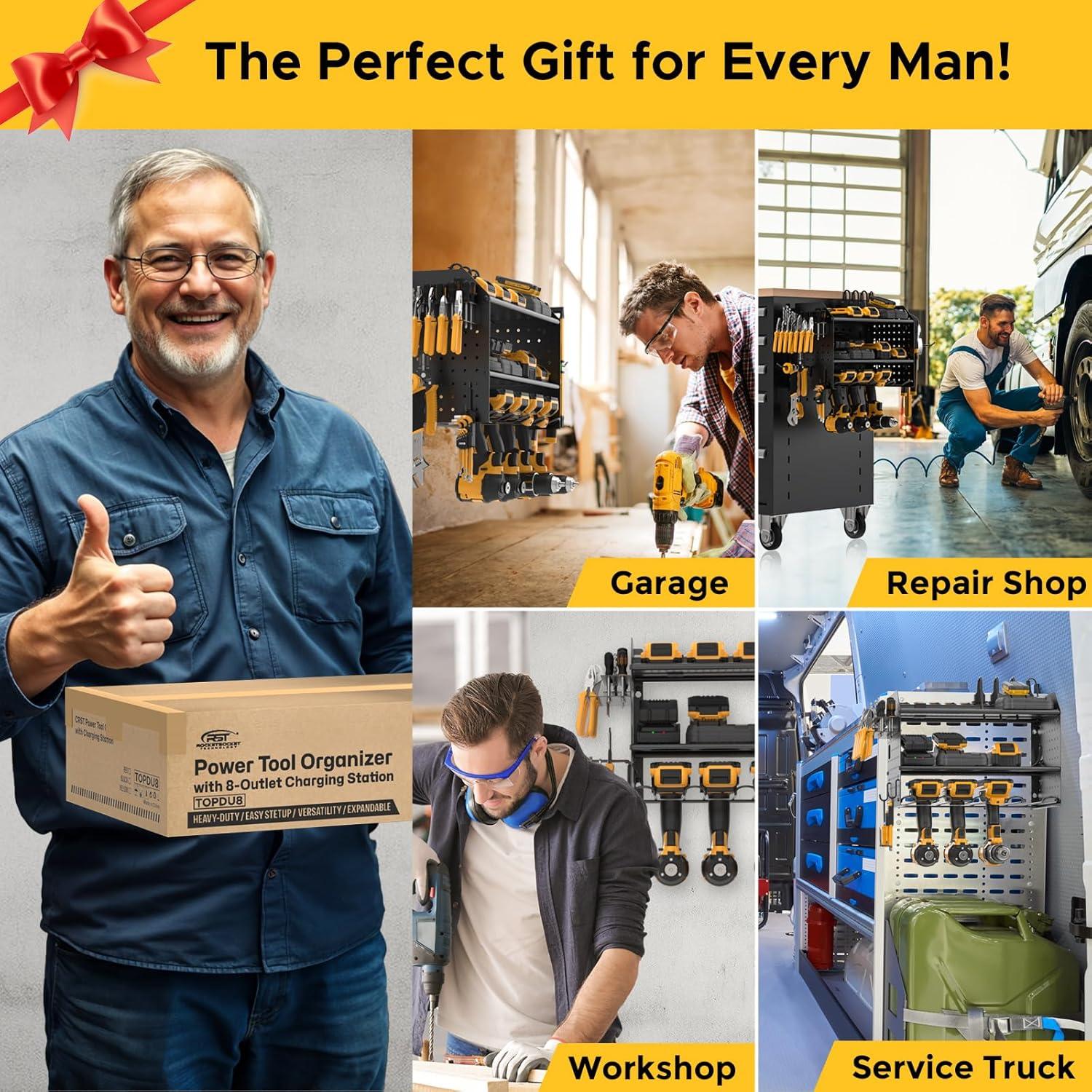 Organizador de Herramientas CRST Montaje en Pared 8 Salidas Negro