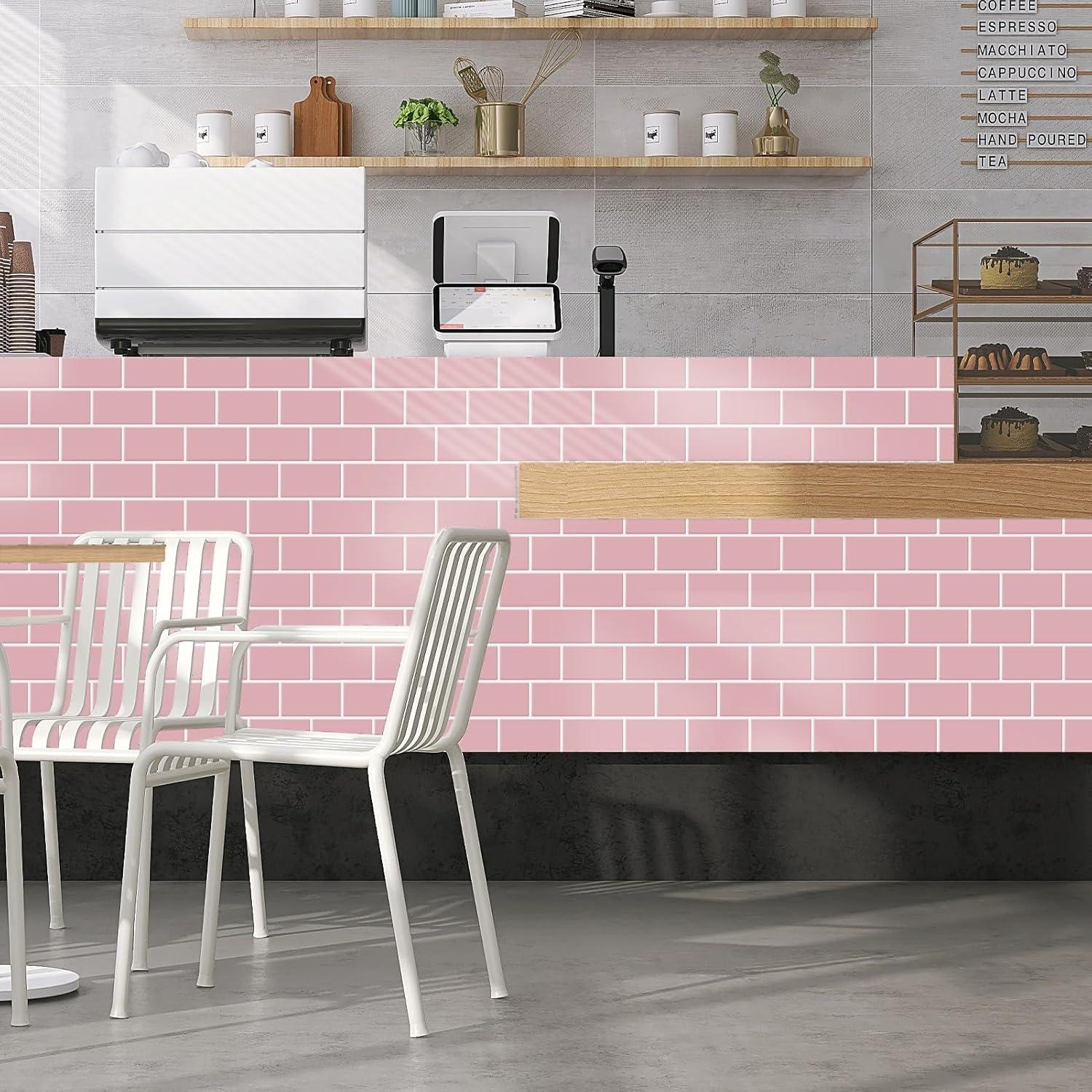 Azulejos autoadhesivos DEWOO rosa 30.48x30.48 cm 10 hojas