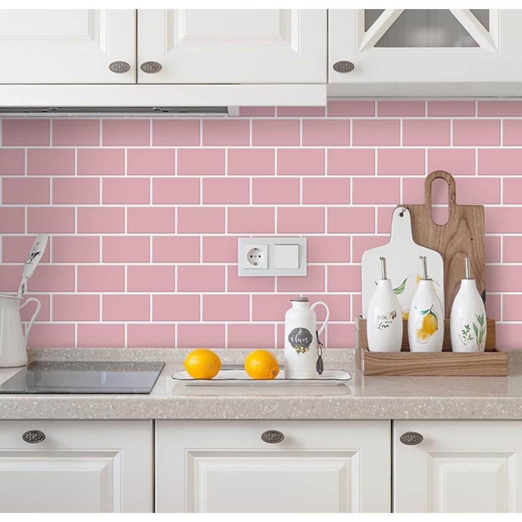 Azulejos autoadhesivos DEWOO rosa 30.48x30.48 cm 10 hojas