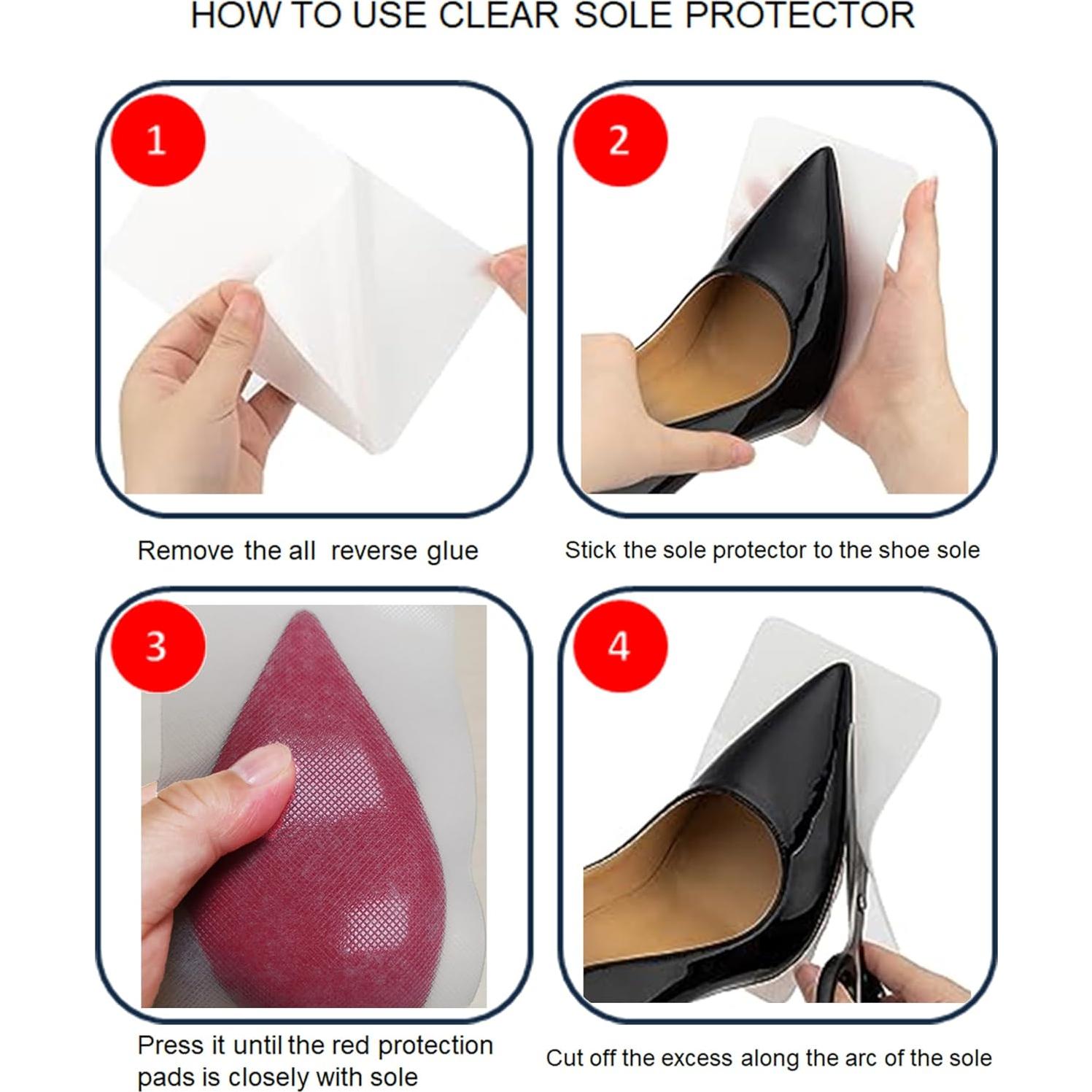 Protector de Suela Transparente BHXANZOU 15.24x10.16cm 4Pcs