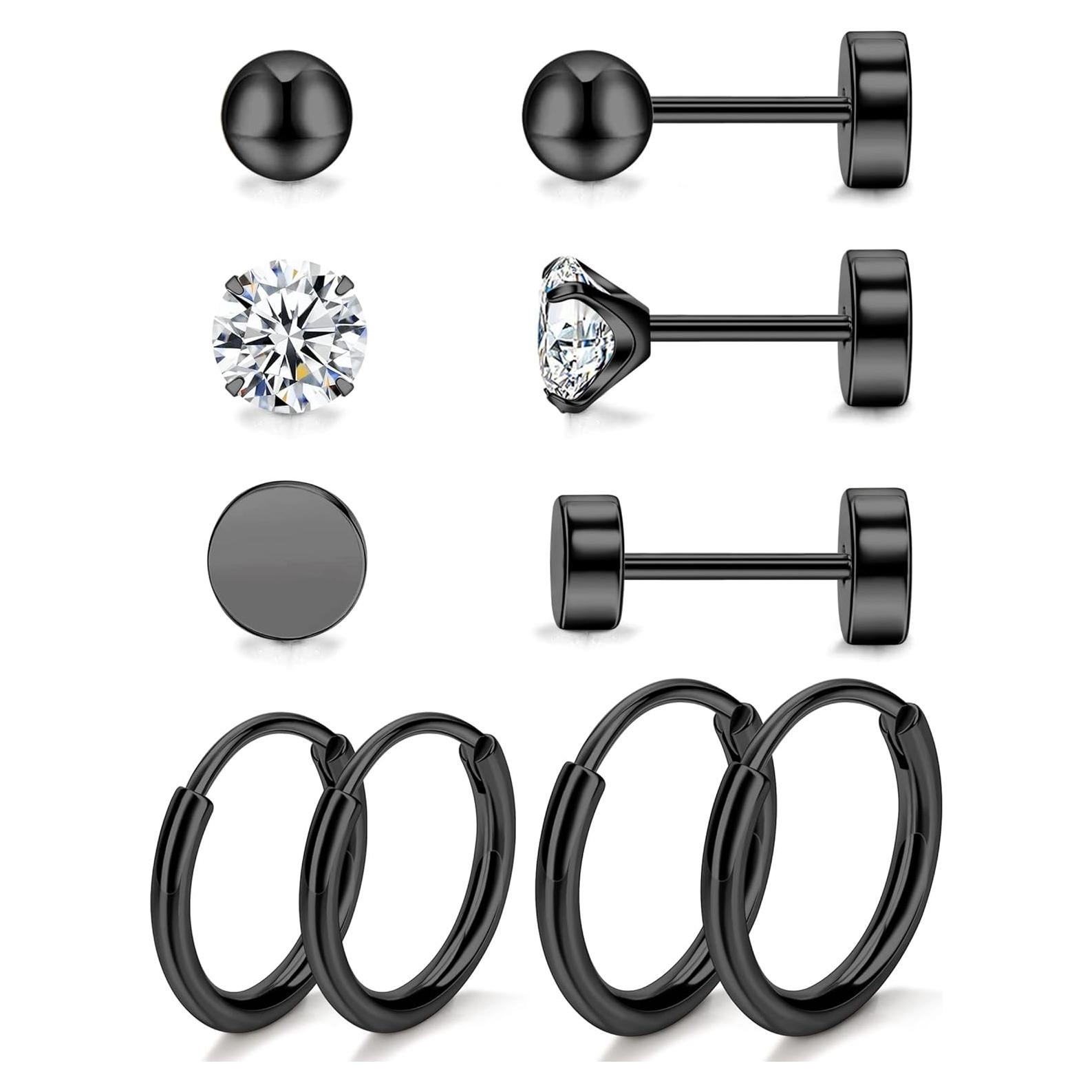 Pendientes de Titanio Staligue 5 Pares Hipoalergénicos para Mujeres