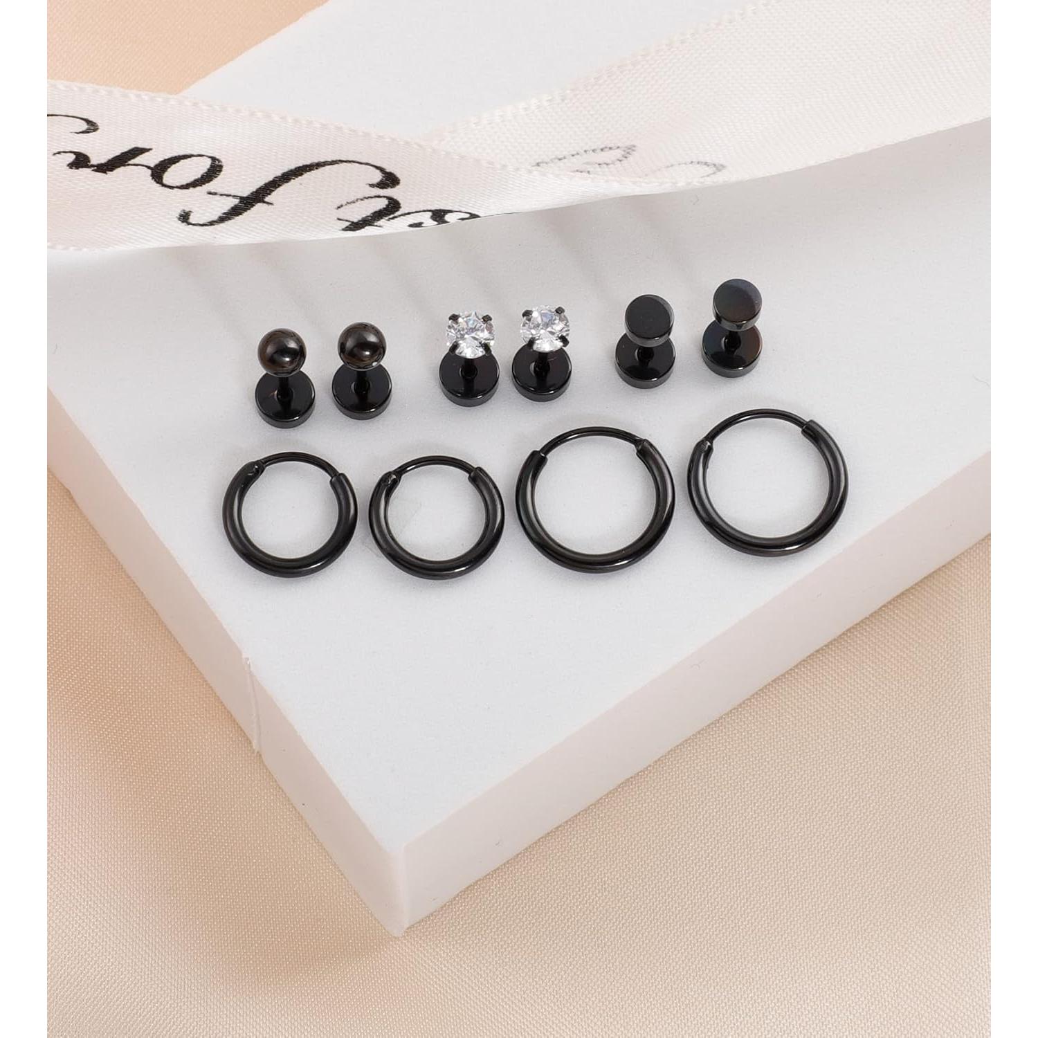 Pendientes de Titanio Staligue 5 Pares Hipoalergénicos para Mujeres