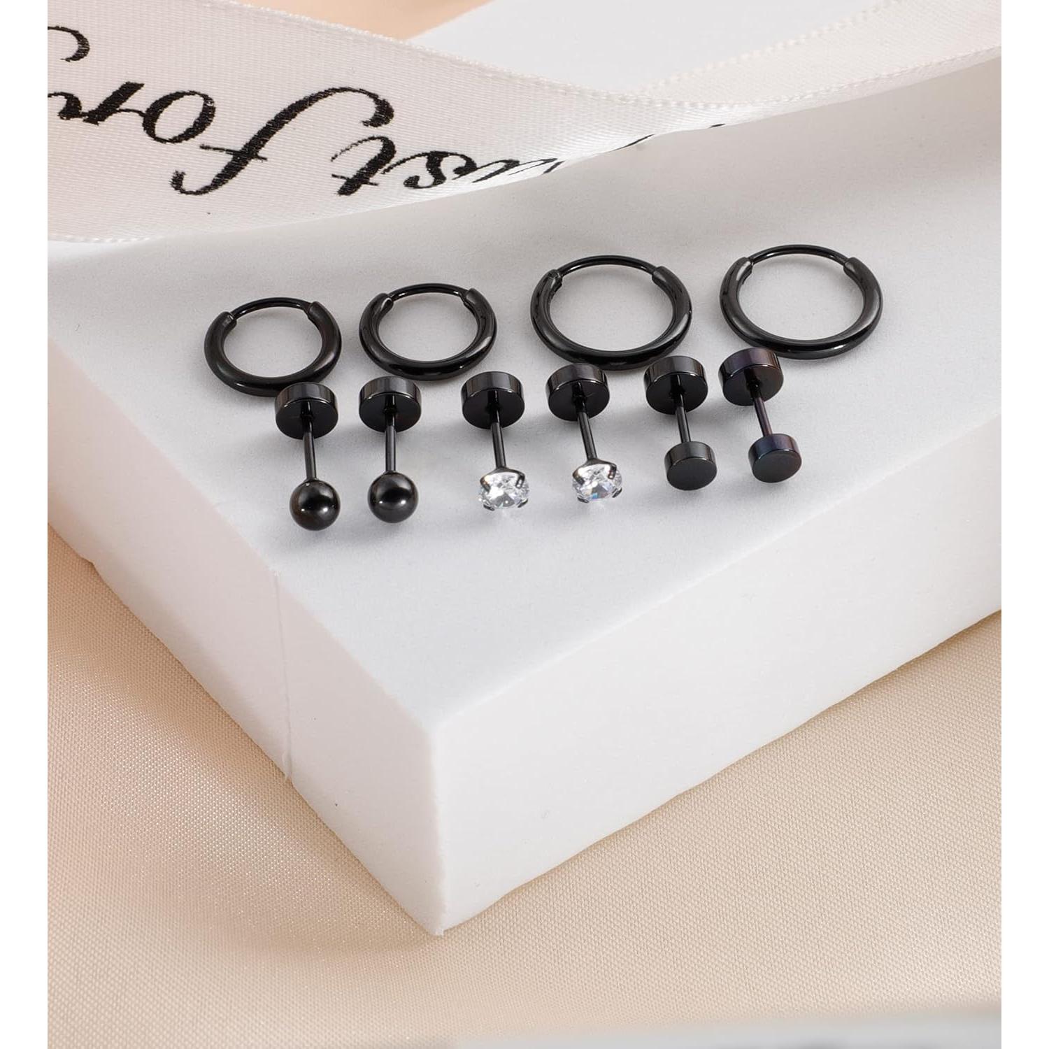 Pendientes de Titanio Staligue 5 Pares Hipoalergénicos para Mujeres