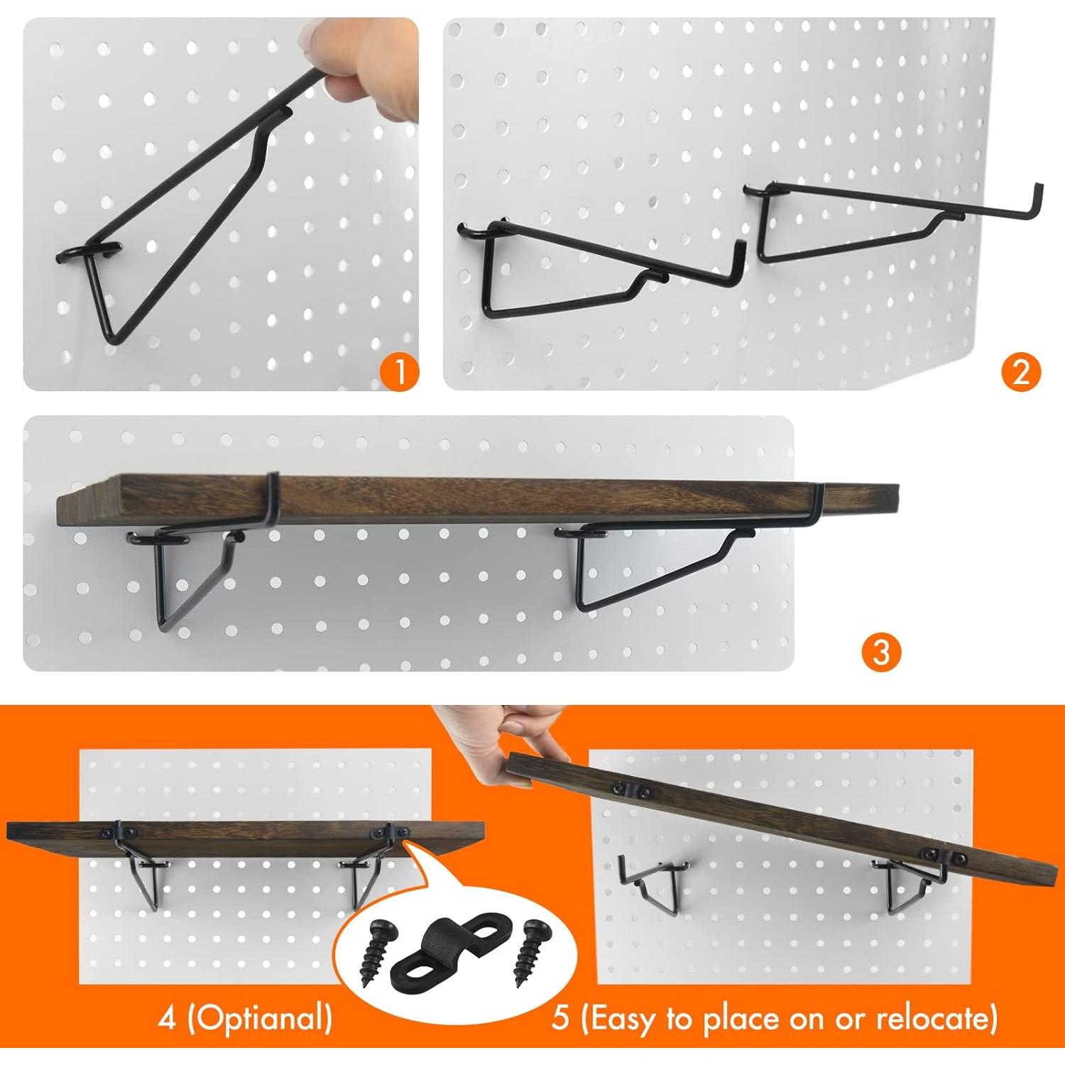 Estantes de Madera G.CORE 2 Pack para Tablero Perforado 36x18.5cm