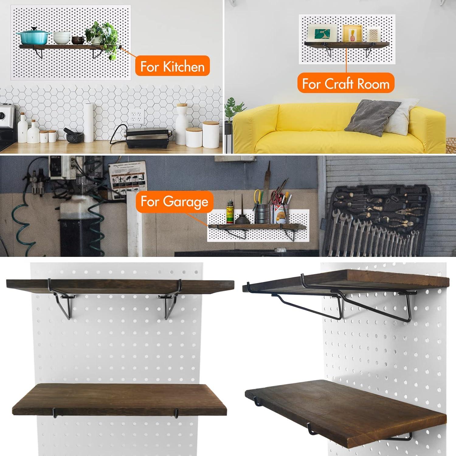 Estantes de Madera G.CORE 2 Pack para Tablero Perforado 36x18.5cm