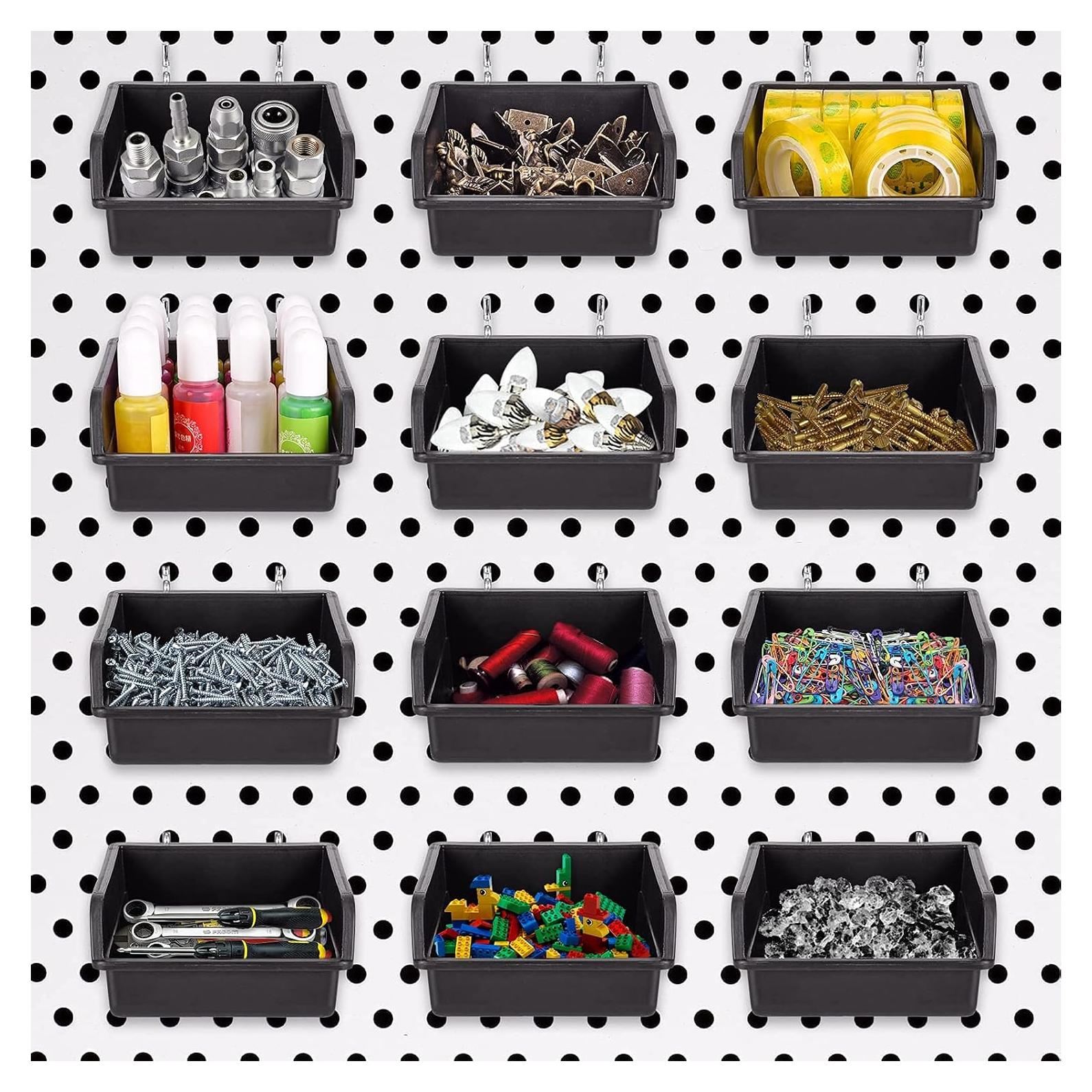 G.CORE 12 Contenedores y Ganchos para Tablero Perforado