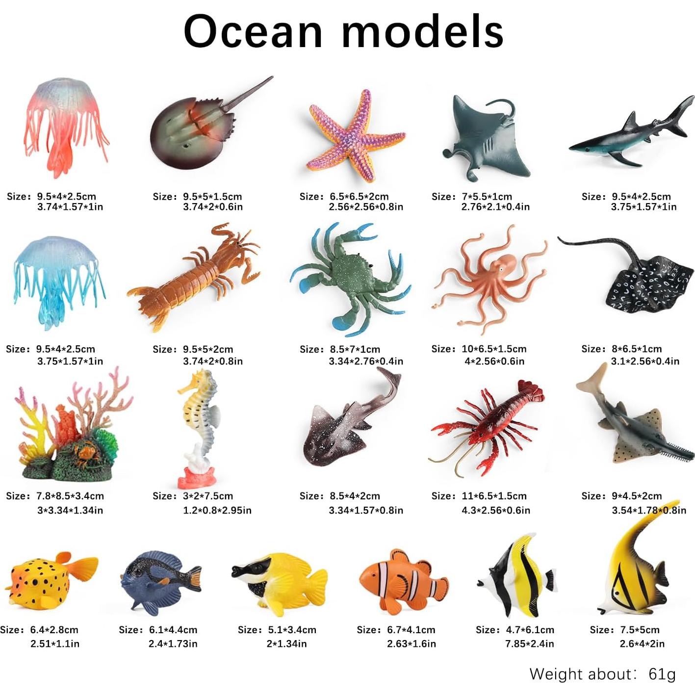 Figuras de Animales Marinos 21Pcs Kukifun - Juguetes Educativos