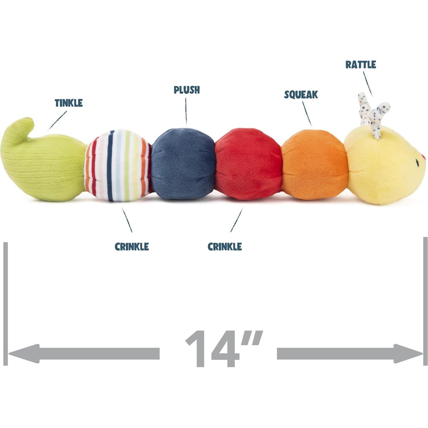 Peluches GUND Oruga Tinkle Crinkle 35,56 cm Sensory