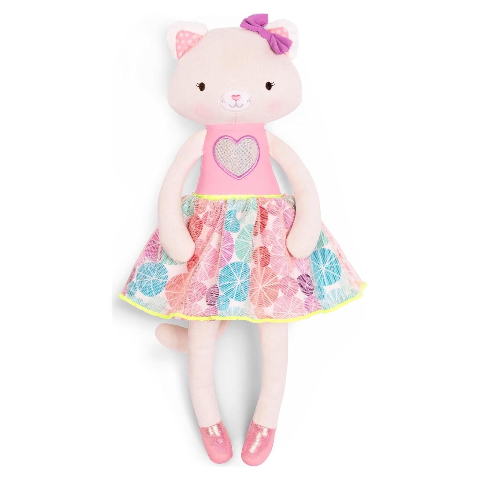 Muñeca de felpa Gato B. toys Cali 38 cm con tutú rosa