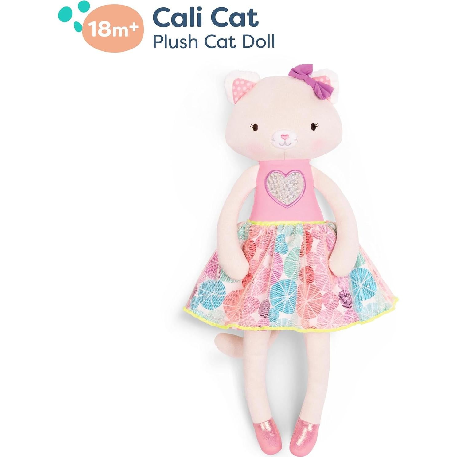 Muñeca de felpa Gato B. toys Cali 38 cm con tutú rosa