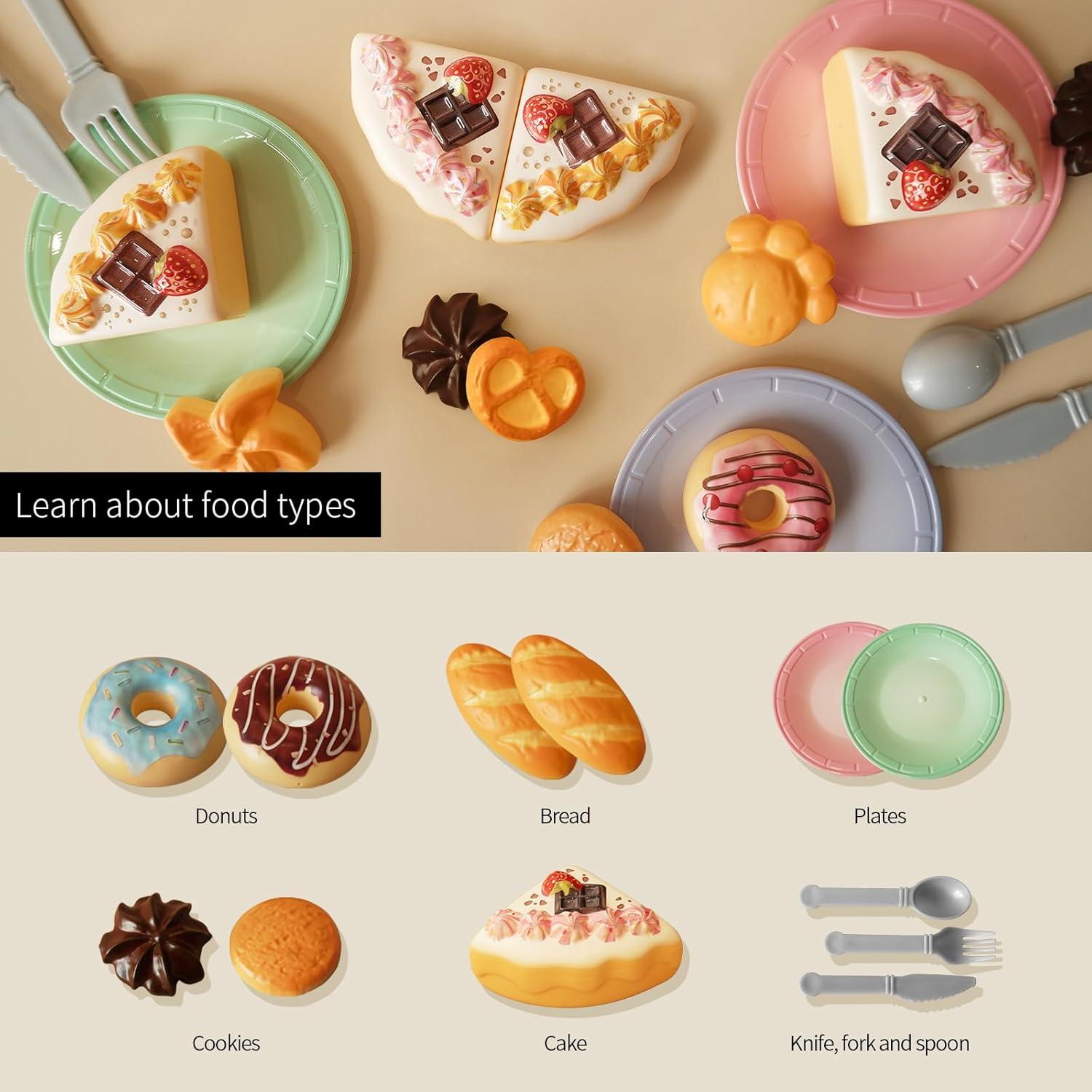 GILOBABY Set de Comida de Juguete 34 Pcs para Niños 3+