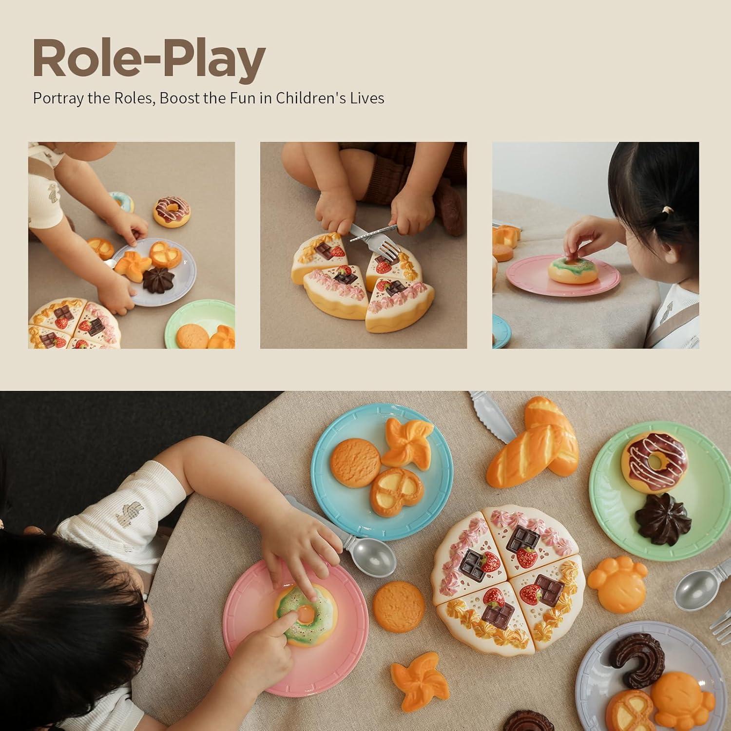 GILOBABY Set de Comida de Juguete 34 Pcs para Niños 3+