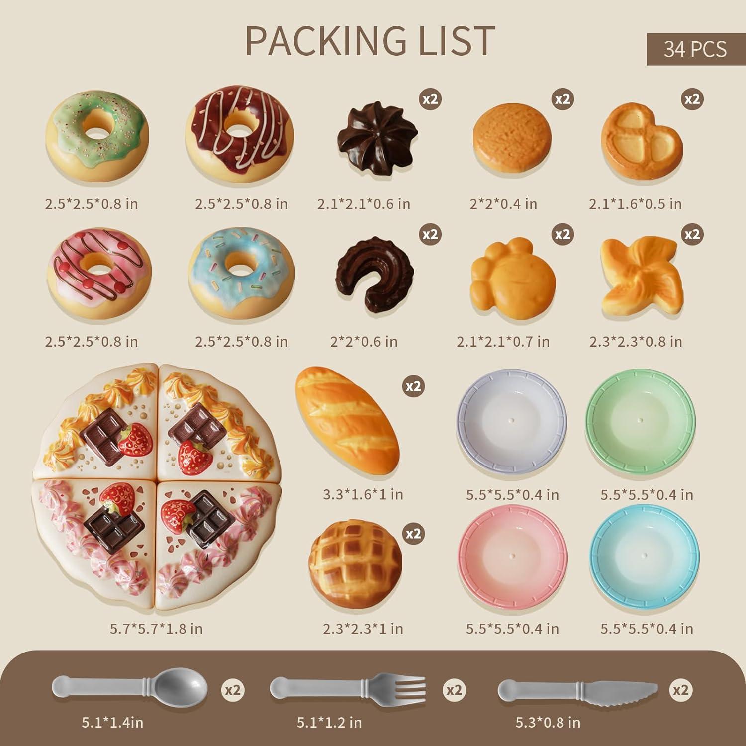 GILOBABY Set de Comida de Juguete 34 Pcs para Niños 3+